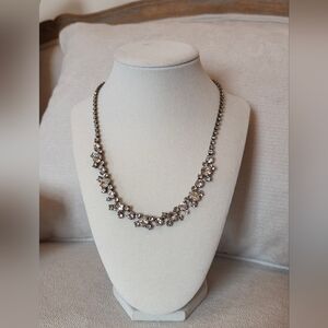 NWT Sorrelli Crystal Cluster Necklace - Champagne and Clear Rhinestones